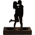 thumbnail image 1 of Adorno de candelabro con escultura de hierro hecho a mano, estatua romántica de pareja para aniversarios, decoración de bodas, regalos de aniversario para parejas, besos, 1 of 5