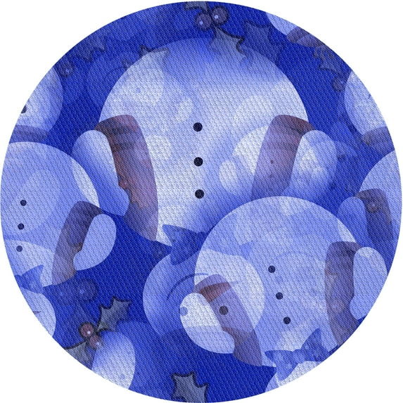 Ahgly Company Machine Washable Indoor Round Transitional Sky Blue Area Rugs, 3' Round