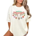 thumbnail image 3 of Merry Christmas Western Shirt for Women and Teens Festive Bull Skull Country Graphic Tee Ivory Shirt Adult 2X-Large, 3 of 4