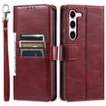 thumbnail image 7 of Classic PU Leather Flip Case for Samsung Galaxy S23 Plus, Wallet Case with Card Slots & Cash Pocket Kickstand Wrist Strap Full Body Protection Folio Cover for Samsung Galaxy S23 Plus, Winered, 7 of 7