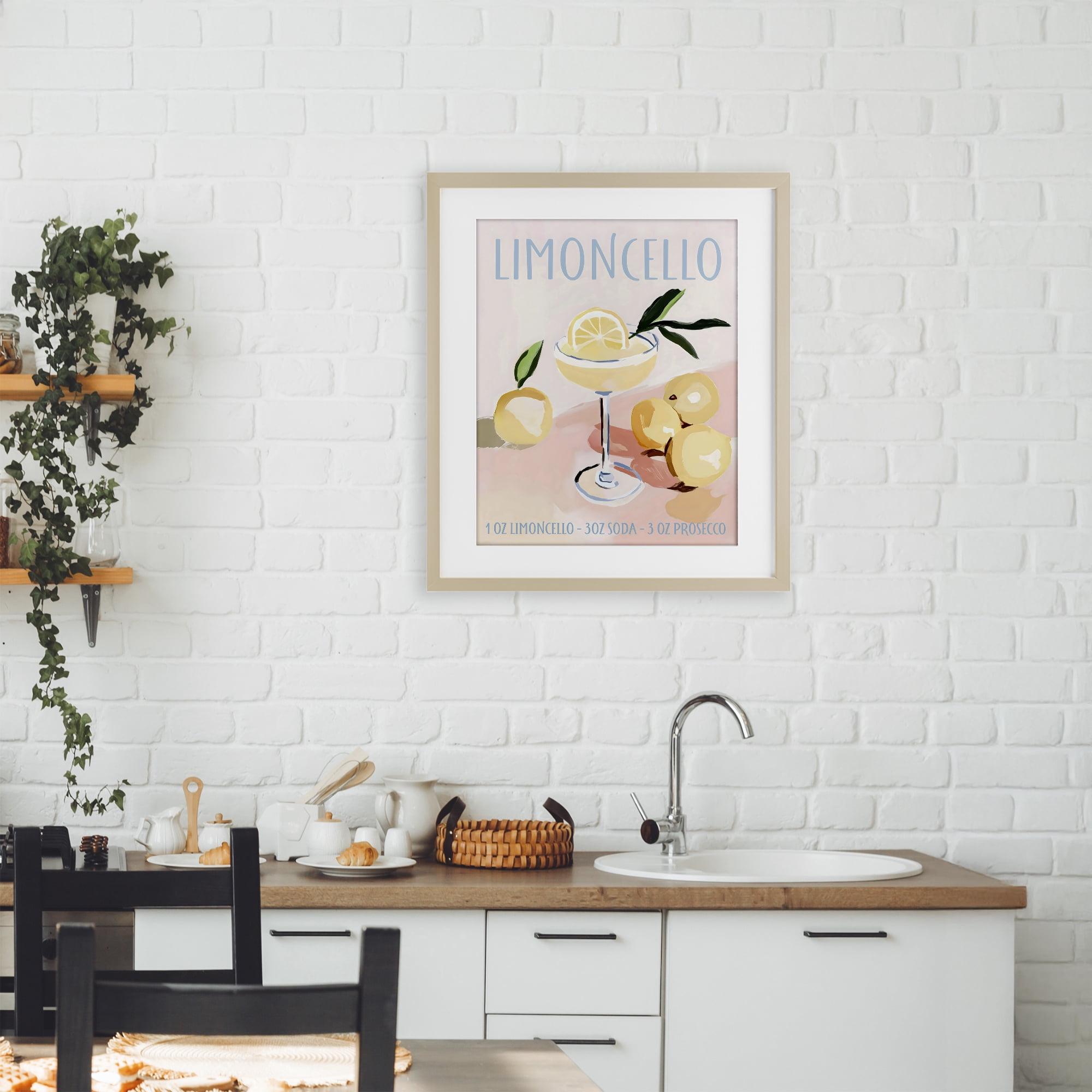 Stupell Industries Limoncello Summer Cocktail Birch Framed Print Under Glass, design by Sisi and Seb