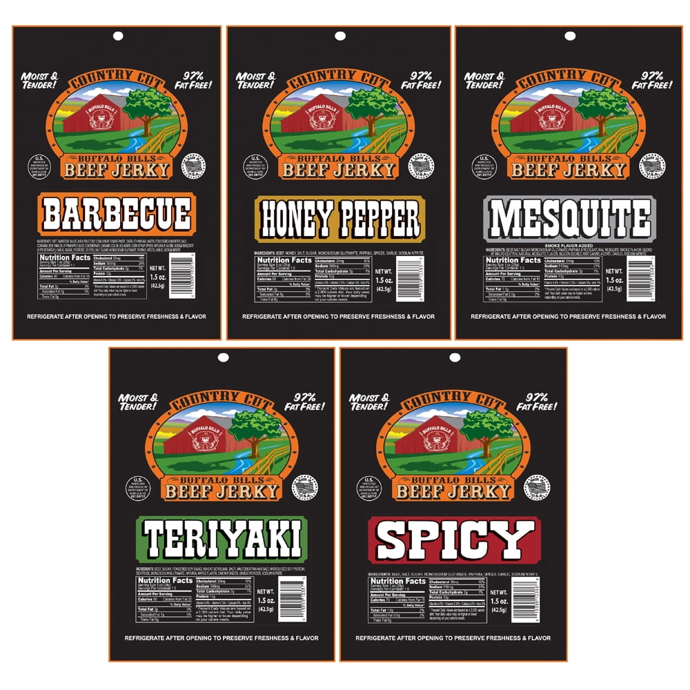 Buffalo Bills 10-Piece Assorted Jerky Sampler Gift Box (10 packs of assorted jerky)