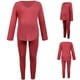 thumbnail image 2 of Conjunto de traje de pantalones largos de dos piezas de manga larga con cuello en V de color sólido casual de maternidad Fridja  hfkajh101601, 2 of 9