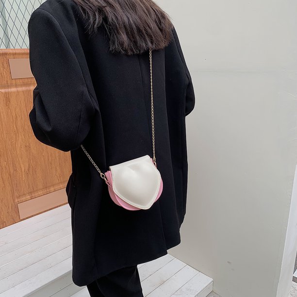 Bolsa Mini PU cuero mujer bolsos de hombro corazón Crossbody bolso monedero (blanco) JShteea Para Estrenar