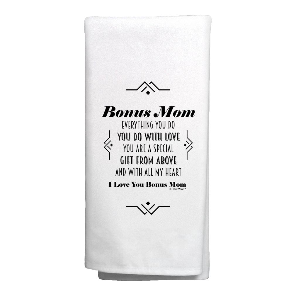 Brighten up your kitchen with these classic blue kitchen towels. These funny  towels are printed on flour sack cloth and are perfect for your Mom and  other Mom friends. Make your Mom's