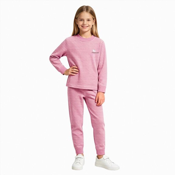 masbird Girls Boys Print Pajamas 2 Pieces Long Sleeve Jammies Set Toddler Pjs Fall Winter Sleepwear 6-12 Months 12-24 Months 2t 3t 4t 5t 6t 7t 8t 9t Children(Purple,2-3 Y)
