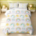 thumbnail image 2 of Erosebridal Cute Rainbow Quilt Full, Kawaii Clouds Full Bedspread Sets, Polka Dots Reversible, Watercolor Pastel, 3pcs (1 Coverlet and 2 Pillowcases), 2 of 7