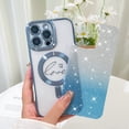 thumbnail image 3 of OOK For iPhone 16 Pro Case Magnetic, Compatible with Magsafe Love Heart Glitter Bling Plating Camera Protection Phone Case with Screen Protector for Girls Women, Blue, 3 of 6