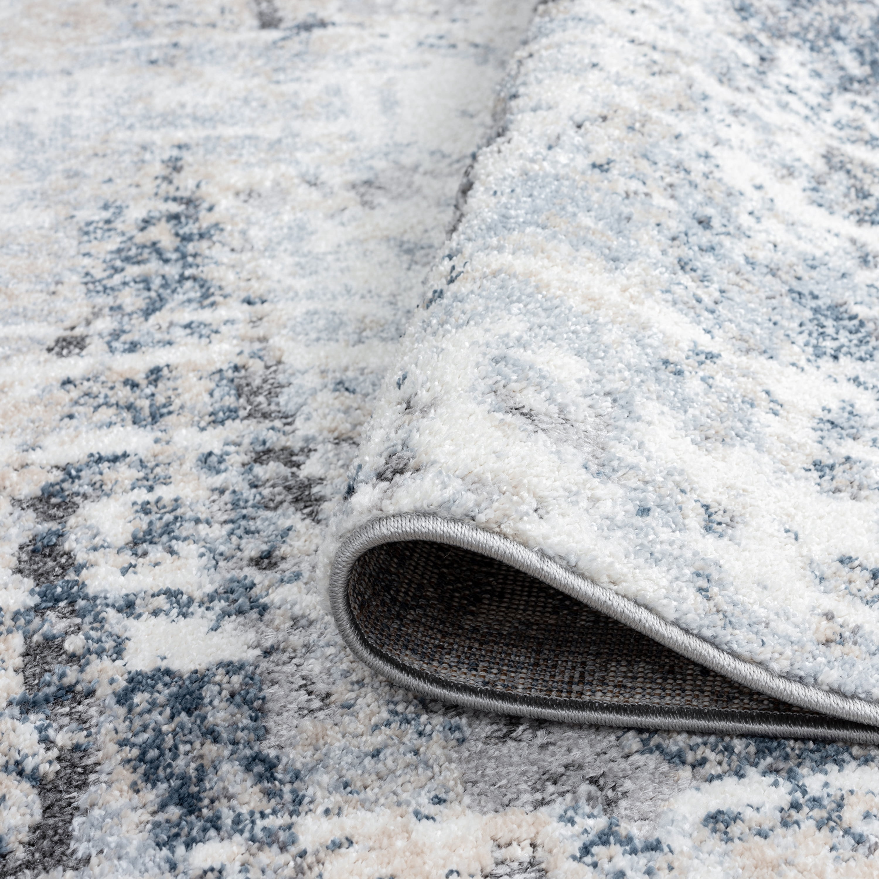 Contemporary 2x3 Area Rug (2' x 2'11'') Abstract Blue, Gray Indoor Scatter Easy to Clean