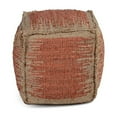thumbnail image 5 of Steve Silver Jafar Square Handwoven Cinnamon/ Khaki Jute Pouf, 5 of 5