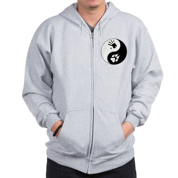 CafePress - Wolf Therian Ying Yang Zip Hoodie - Zip Hoodie, Classic Hooded Sweatshirt with Metal Zipper
