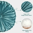 thumbnail image 4 of 2 PCS Pumpkin Pleated Round Throw Pillows for Chair Sofa Home Decor (Teal), 4 of 10
