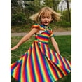 thumbnail image 6 of Flutter Sleeve Rainbow Twirly Dress, 6 of 11