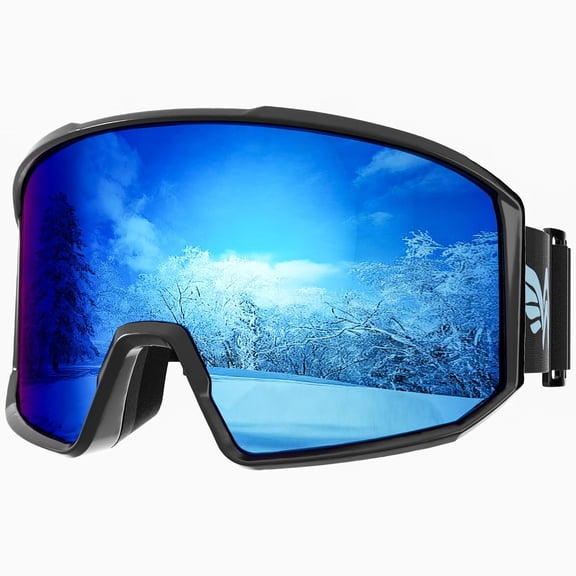 Ski Goggles, Snowboard Goggles, Over Glasses OTG, UV Protection, Anti-fog, Wide Vision