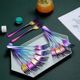 thumbnail image 3 of ReaNea Rainbow Dinner Forks 12 Pieces Stainless Steel 8.17 inch Fork Wedding Silverware Forks Set, 3 of 9