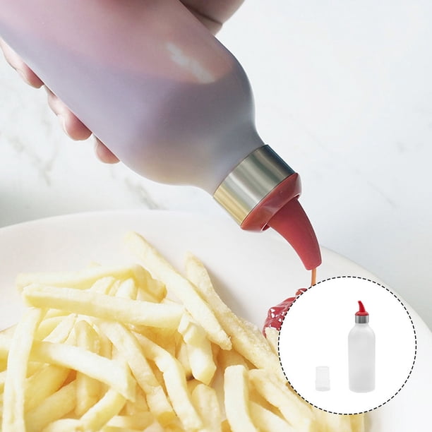 unbranded Accesorio De Cocina Botella De Salsa Portátil Roja Con Dosificador