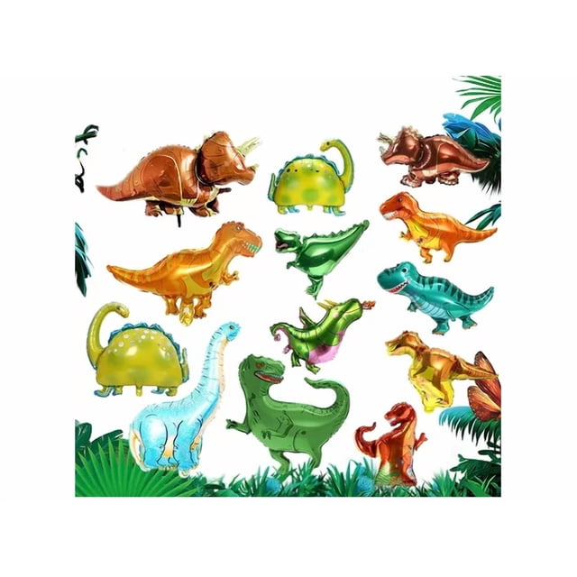 Kit 25 Globos Metal Dinosaurio Cumpleaños Fiesta Infantil Xtellar multicolor