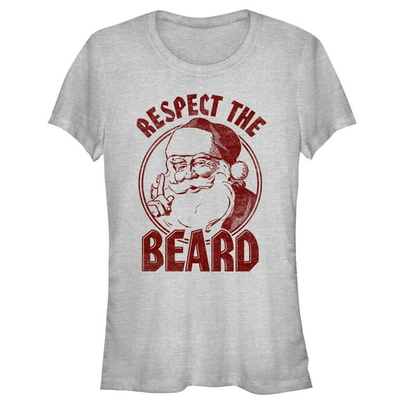 Junior's Lost Gods Respect The Beard  Graphic Tee Athletic Heather Large