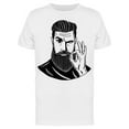 thumbnail image 1 of Hipster Man, With A Beard T-Shirt Men -Image by Shutterstock, Male Medium, 1 of 2
