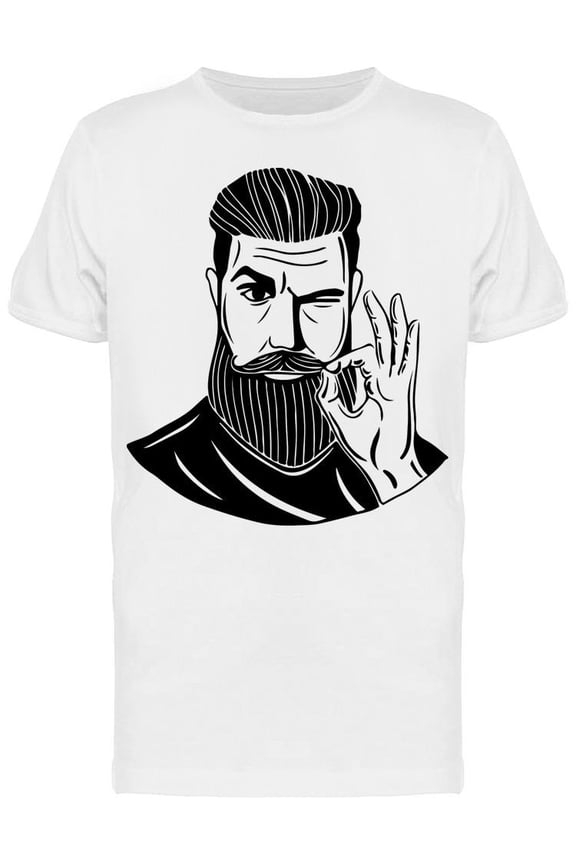 Hipster Man, With A Beard T-Shirt Men -Image by Shutterstock, Male Medium