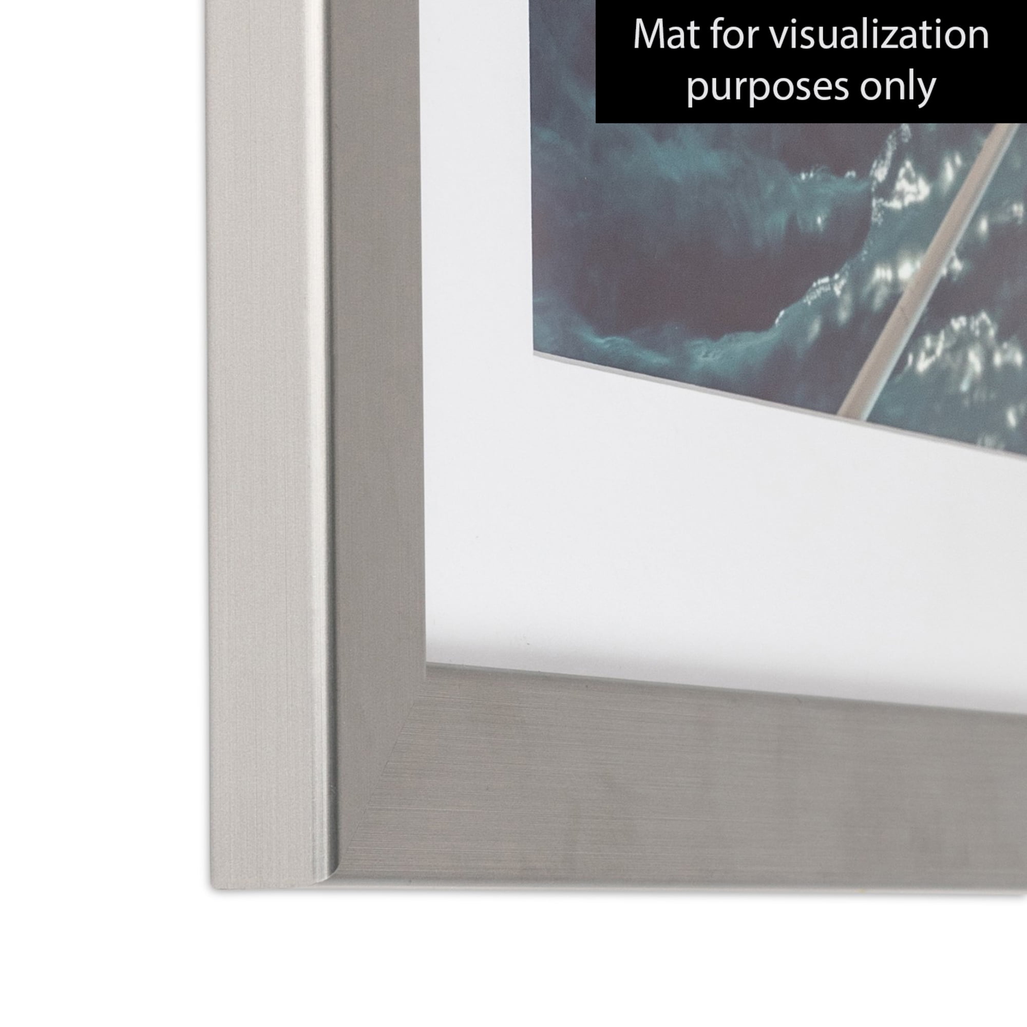 ArtToFrames 10x12 inch Stainless Steel Picture Frame, Silver MDF Poster Frame (3882)