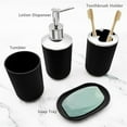 thumbnail image 2 of Set of 4 Apartment Bathroom Decor,Black Bathroom Accessories Set,Soap Dish and Mouthwash Cup,Plastic Soap Dispenser and Toothbrush Holder Set, 2 of 6