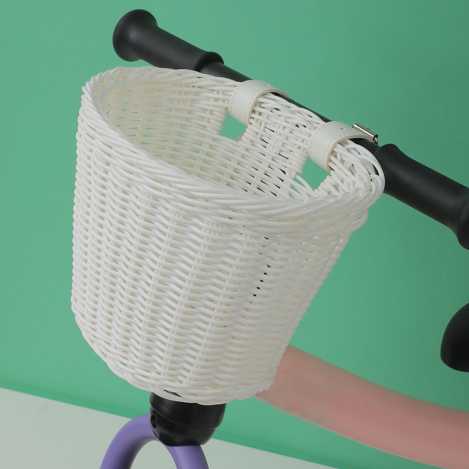 Washranp Woven Plastic Bike Baskets,Large Capacity Front Bicycle Basket Handlebar Storage