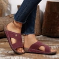 thumbnail image 2 of Womens Arch Support Slide Sandals Comfortable Breathable Slip On Round Toe Orthotic Flat Beach Slides For Daily Casual Walking Vacation Holiday, 2 of 5