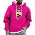 thumbnail image 2 of Aobny Pink Oversized Hoodies for Men Skull Hooded Sweatshirts Men Plus Size Fall Tops,M, 2 of 6