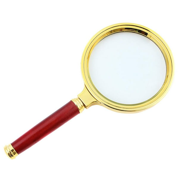 60mm Wood Handheld 10X Magnifier Magnifying Glass Loupe Reading Jewelry