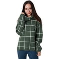 thumbnail image 3 of Suéteres de otoño 2021 para mujer, suéter de punto de cuello alto, jersey de manga larga a cuadros con abertura lateral, prendas de vestir a cuadros, Tops holgados Zhivalor WMZY-700-12, 3 of 8