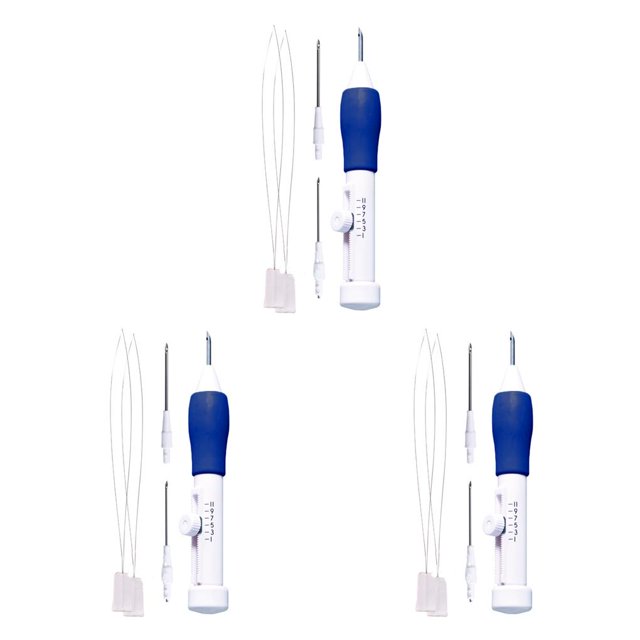 Electronicheart Needle Set Long Handle Handily Gripped Household Supplies Stitching Tool Helper Plastics Sewing Accessory Embroidery Needle As shown 3PCS