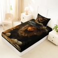 thumbnail image 4 of Feelyou Mid Century Witch Twin Sheets, Boho Halloween Pumpkin Bedding, 3 Pieces, 1 Flat Sheet, 1 Fitted Sheet and 1 Pillowcase, 4 of 5