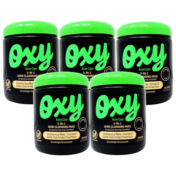 Almohadillas limpiadoras Oxy Acne Care 3 en 1 con 2% de ácido salicílico x450