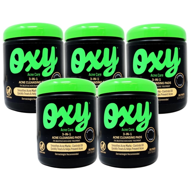 Almohadillas limpiadoras Oxy Acne Care 3 en 1 con 2% de ácido salicílico x450