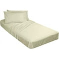 thumbnail image 3 of Cot Sheet Set 4 Piece- 100% Cotton, 1 Flat Sheet, 1 Fitted Sheet with 14" Deep Pocket & 2 Pillowcover, 600TC-Fully Elasticized Sheets-Breathable-Ivory Solid, Three Quarter Size, 3 of 5