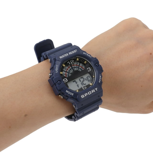 Men's Digital Chronograph Strap Watch, WR50M WaterproofAlarm Luminous Running Second Timer Watch