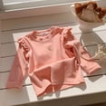 thumbnail image 2 of Ulitacool T Shirt For Girl Fashion Round Neck Tee Short Sleeve Tops Solid Color Tops Girl Summer Tops 5-6 Years Pink, 2 of 4