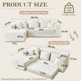 thumbnail image 6 of 106.5” Sectional Sofa with Chaise,  YINIX 3 Seater L-Shaped Sofa Couch  for Living Room, Beige, 6 of 7
