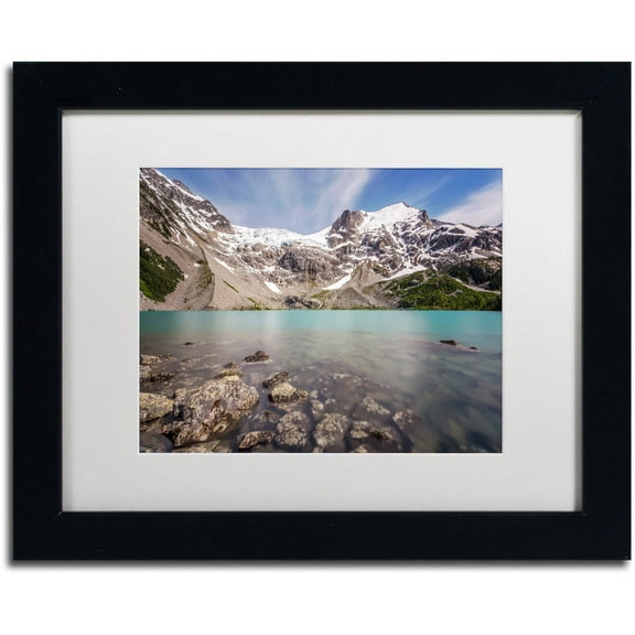 Trademark Fine Art 'Turquoise Blue Lake' Canvas Art by Pierre Leclerc, White Matte, Black Frame