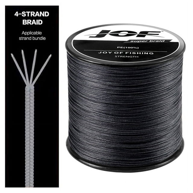 4 Strands Abrasion Resistant Braided Fishing Line PE Super Strong Anti-bite Line, Fishing Accessories For Freshwater 3000M Black Mainline
