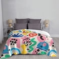 thumbnail image 4 of XMXT Throw Blanket, Vivid Multicolor Graffiti Machine Washable Blankets for Sofa, 60 x 50 inches, 4 of 9