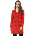 thumbnail image 2 of INSPIRE CHIC Manteau Mi-Long à Double Boutonnage pour Femme à Col à Revers Cranté, 2 of 6