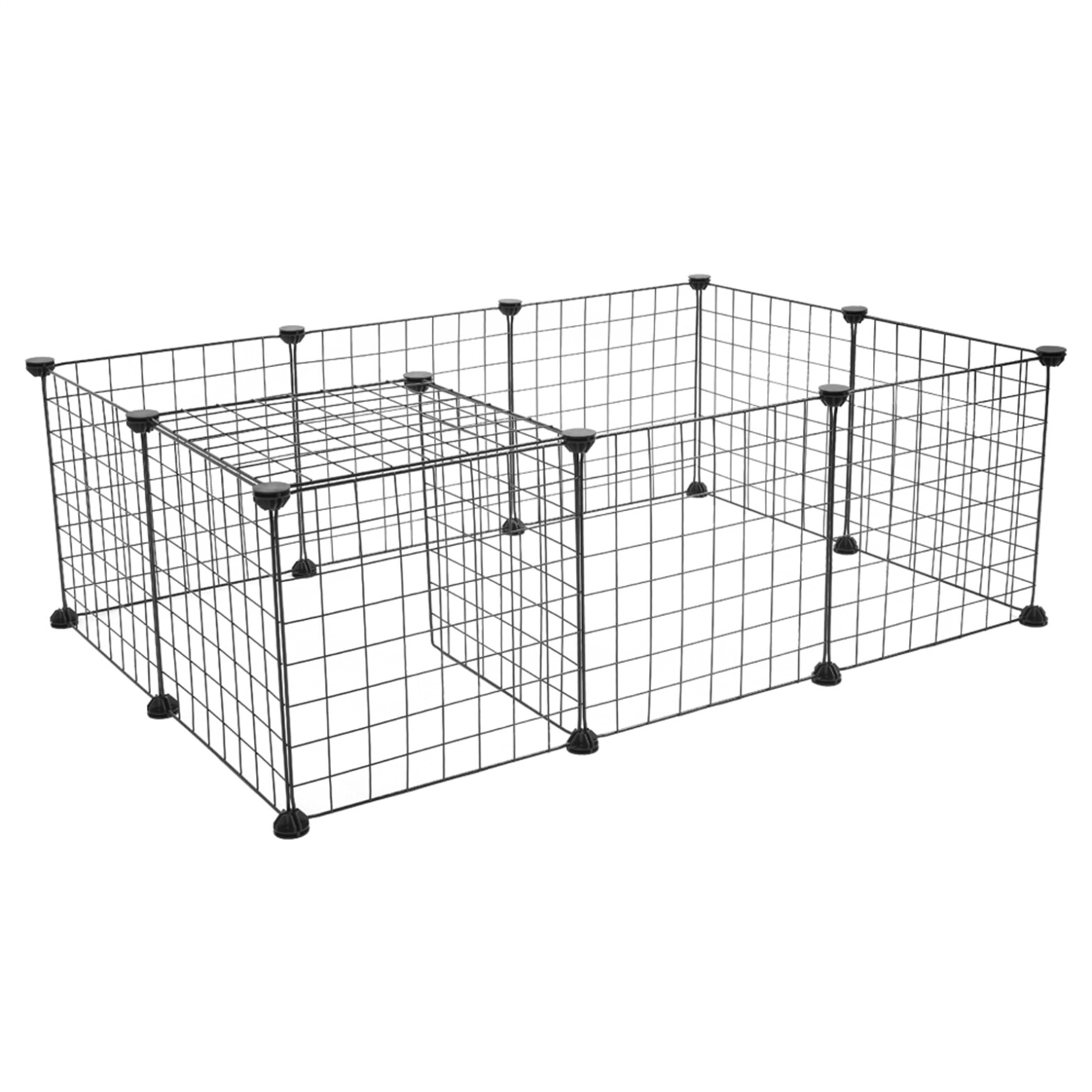 12 Pieces Metal Panel Pet Playpen, Small Animal Playpen with DIY Expandable Design, Indoor Portable Metal Wire Yard Pet Fence for Small Animals, Guinea Pigs, Rabbits Kennel Crate Fence Tent
