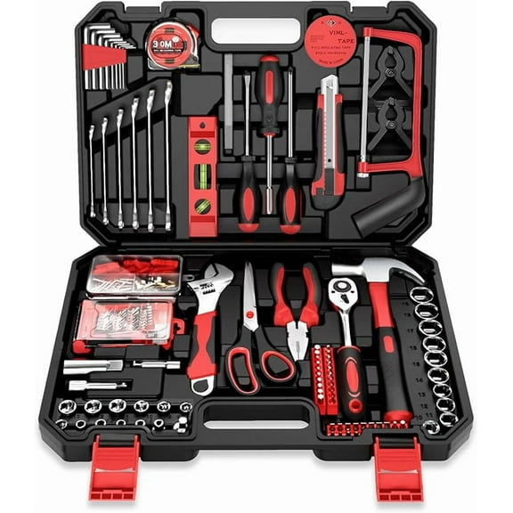 Sundpey Home Tool Kit 257-PCs - Household Basic Repair Tool Set for Men Women - General Hand Mechanic's Tool Set & Screwdriver Set & Wrench Set & Socket & Portable Tool Box Storage Case Blue