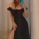 thumbnail image 3 of Falda larga francesa de verano 2024, ropa europea y americana, vestido ajustado con mangas abullonadas y cordones, 3 of 5