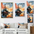 thumbnail image 4 of Designart "Resilient Rig Red Oil Rigs at Work II" Cityscapes Floater Framed Wall Decor, 4 of 7