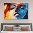 thumbnail image 4 of Abstract Facial Portrait Of a Woman With Closed Eyes And Slightly Parted Lip Poster Decorative Painting Canvas Wall Art Living Room Posters Bedroom Painting,Frame-style,08x12inch(20x30cm), 4 of 8