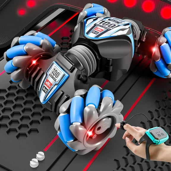 Viflosae Car Toy Useful Gifts Gesture Sensing RC Stunt Car with & Music Tail Spray, Remote Control Gesture Sensor Toy Cars, Double Sided Rotating Off Road Vehicle 360° Flip, Toy Car