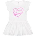 thumbnail image 3 of Inktastic I Love My Glamma in Pink Chalk Heart Girls Toddler Dress, 3 of 5